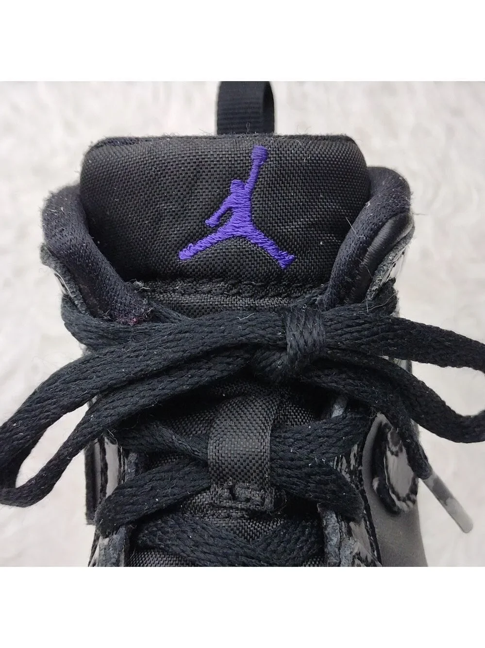 Nike Air Jordan 1 Mid Space Jam Black Leather High Top Lace Up Toddler Sneaker